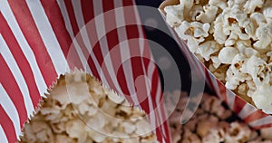 Image of boxes of popcorn over white spots