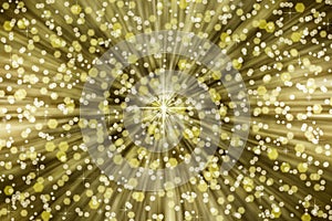 Golden and Silver Sparkles in Starbust Background