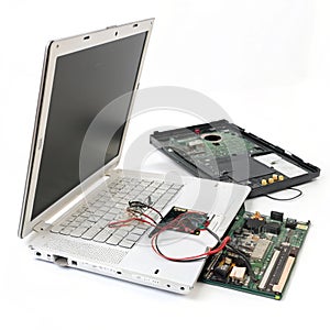 Broken Computer isolated on white background