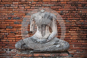 Image of buddha without head, Wat Chaiwatthanaram, Ayutthaya