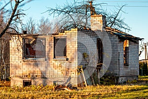 Image of a burned abandoned house