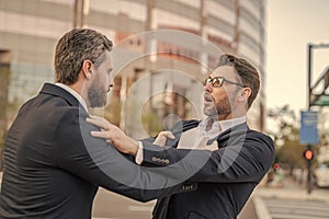 image of businessmen have business conflict. businessmen have business conflict.