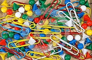 Image of buttons and paper clips close-up