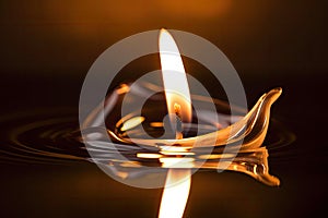 image of a candle flame, which represents inner peace and stillness, to create a calming and meditation Generative AI