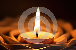 image of a candle flame, which represents inner peace and stillness, to create a calming and meditation Generative AI