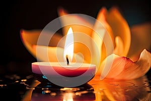 image of a candle flame, which represents inner peace and stillness, to create a calming and meditation Generative AI