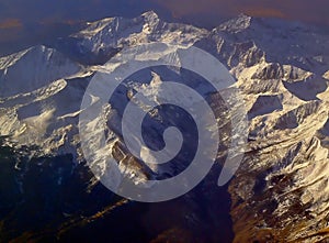 Image captured from a window of a commercial airplane while flying over western United States