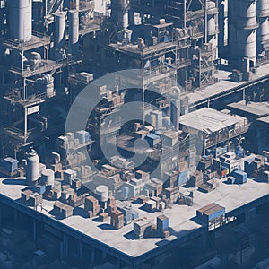 Aerial Industrial Assembly - Precision & Efficiency