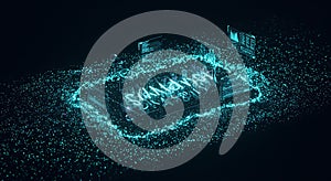 Abstract digital neon data visualization platform