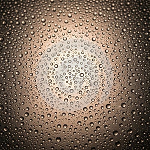 Dew drops on metal surface