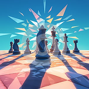 Dynamic Chess Game Illustration