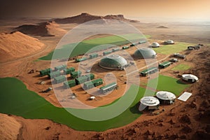 Futuristic Mars Terraforming and Colonization.