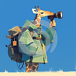 Adventure Awaits: Giraffe Explorer in Nature photo