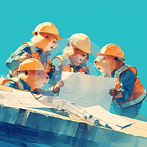 Determined Beavers at Work