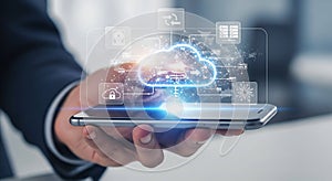 Secure cloud computing on a mobile device display