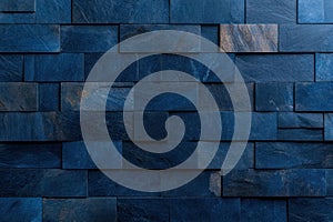 Blue Rustic Brick Wall Texture Background Banner Panorama