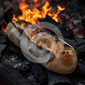 Smoky Crusts: Traditional Charcoal-Baked Bread photo