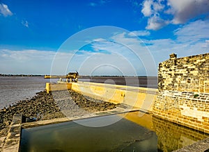 Diu Fort in India, located along the Arabian Sea, features strong stone walls and bastions.