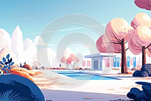 Tranquil Landscape with Empty Pollin