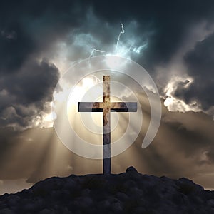 Easter Cross, Easter Crucify and Easter Pain: Honoring the Depth of Christ\'s Love and Profound Meaning of His Sacrifice photo