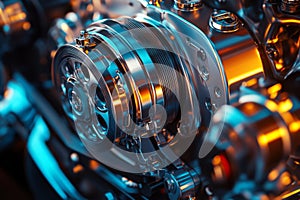 Intricate High-Performance Engine Close-Up