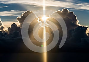 Sunlight Breaking Through Dramatic Clouds