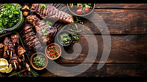 Argentine Parrilla with Grilled Meats and Chimichurri Sauce photo