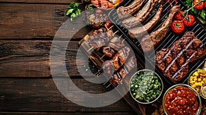 Argentine Parrilla with Grilled Meats and Chimichurri Sauce photo