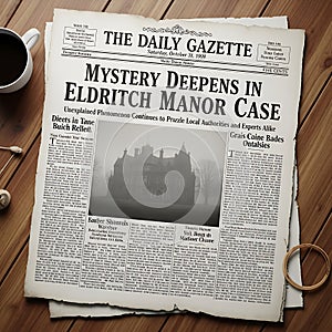 Eldritch Manor Mystery Newspaper 1928