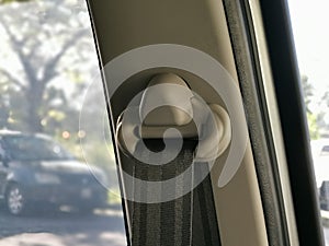 Image of car seat belt anchor ring.