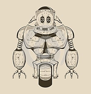 It is an image of cartoon iron robot