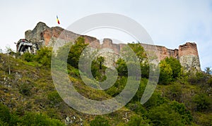 Image of castle of Dracula on the mountain