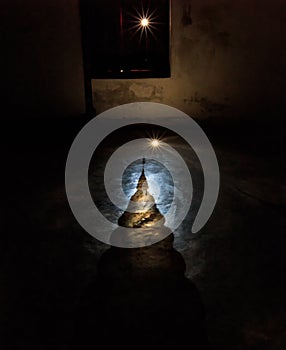 Image caused by the refraction of light. Wat Phra That Lampang L