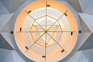 The image of the ceiling decorating the lamp and the roof structure.