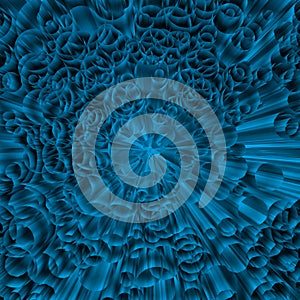 Pure composition of blue explosion of circles