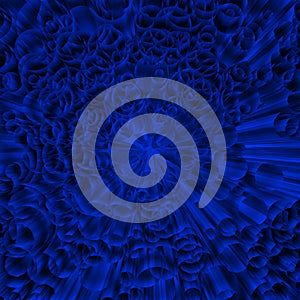 Pure composition of blue xplosion of circles