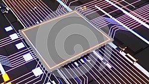 Image of the central processing unit,working processing technology,computer technology in the workplace,Conceptual CPU on circuit