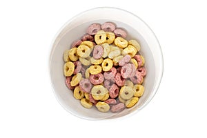 Image of cereal with bowl on white background