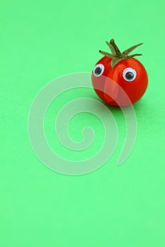 Cherry tomato with a funny face