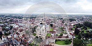 Image of a chichester cathedral from above the city