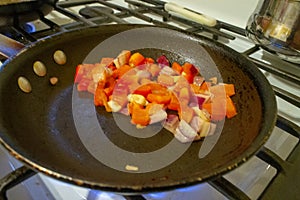 Image of Chopped Spices in a frying pan