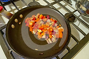Image of Chopped Spices in a frying pan