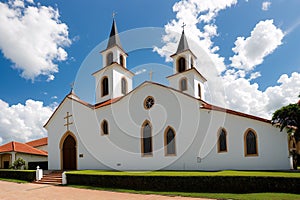 Church of S o Jo o Batista, travel destination in the city of Canan ia-SP, Brazil. made with Generative AI photo