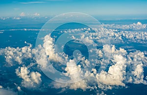 image of clear blue sky and white clouds on day time