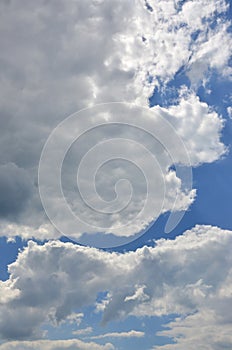 Image of clear blue sky and white clouds on day time for background usag