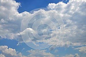 Image of clear blue sky and white clouds on day time for background usag