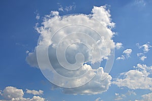 Image of clear blue sky and white clouds on day time for background usag