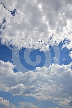 Image of clear blue sky and white clouds on day time for background usag