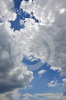 Image of clear blue sky and white clouds on day time for background usag
