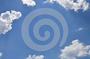 Image of clear blue sky and white clouds on day time for background usag